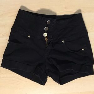 High Waist Black Shorts